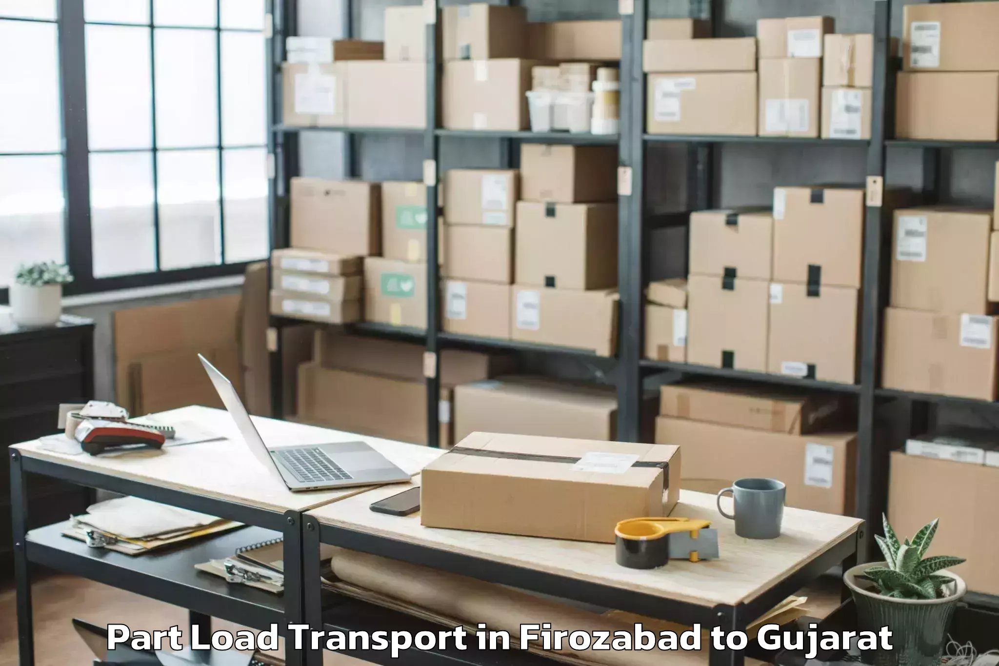 Trusted Firozabad to Vanthali Part Load Transport